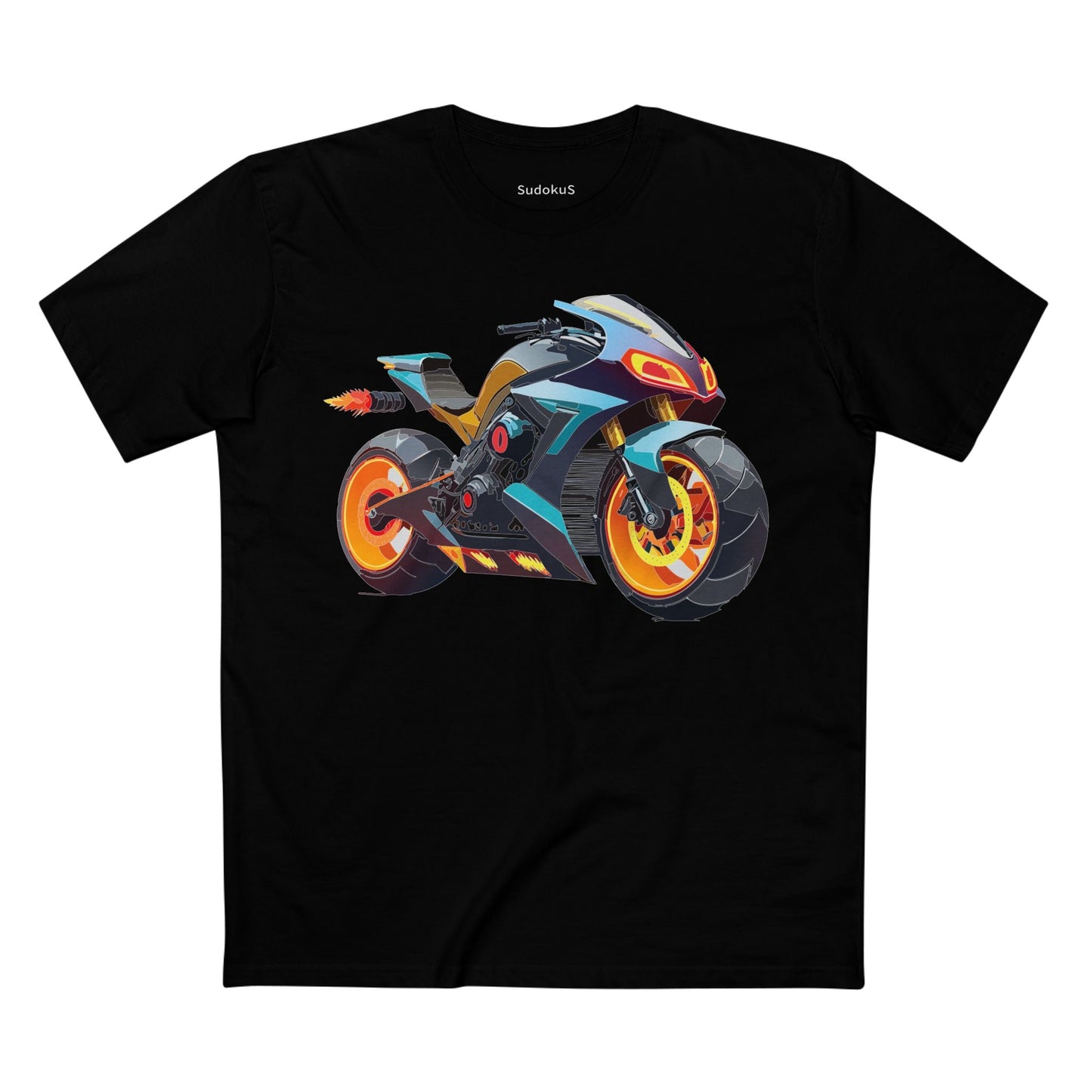 Moto Bike Graphic Unisex 100 Cotton Staple Tee 22