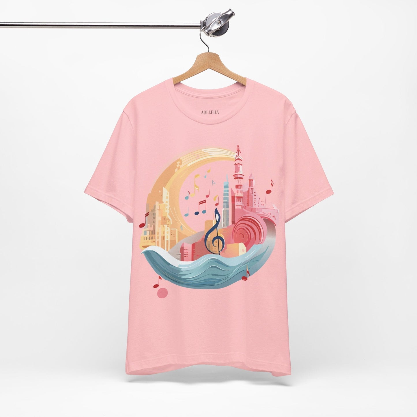 Music Graphic T Shirt Unisex Jersey Short Sleeve Art Design by Adelpha Vintage Inspired Tee