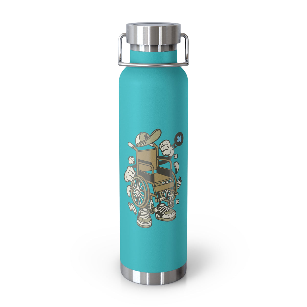 22oz Copper Insulated Water Bottle with Cartoon Design - CV43