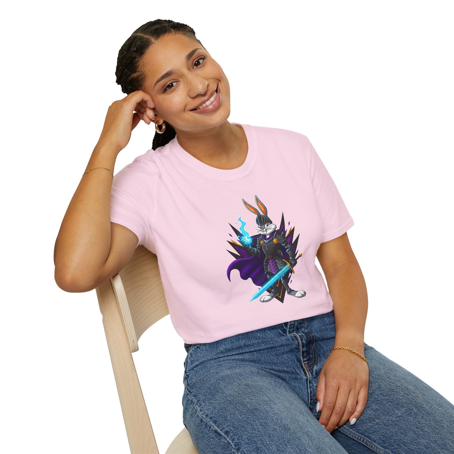 Bugs Bunny Shirt Unisex Gildan Softstyle Tee 100 Percent Cotton Cartoon Graphic Design