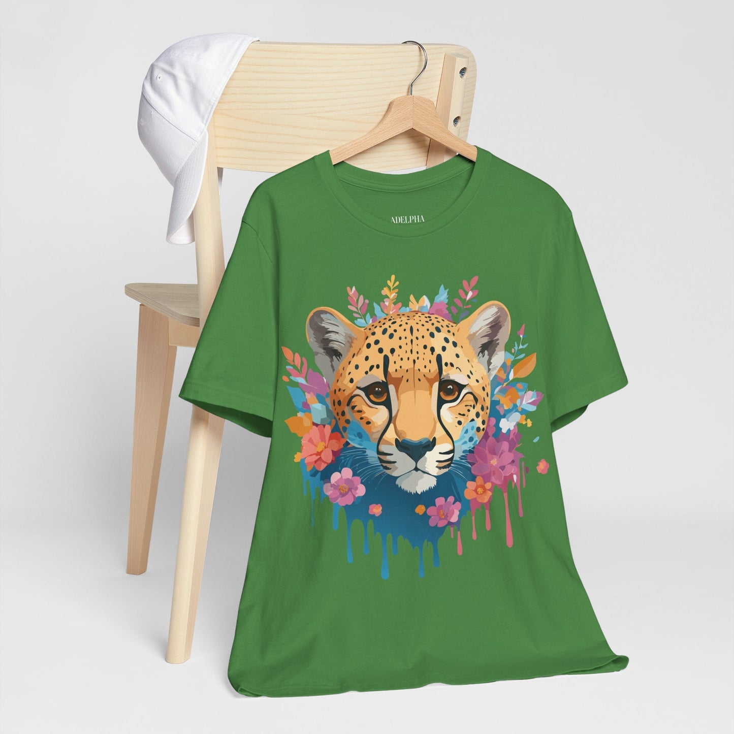Adelpha Cheetah Graphic Tee Unisex Vintage Inspired Artwork Short Sleeve Jersey
