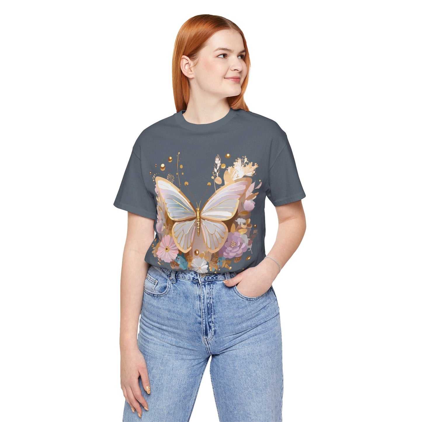 Unisex Graphic Tee With Adelpha Artwork Vintage Butterfly Inspired Art Design Tee