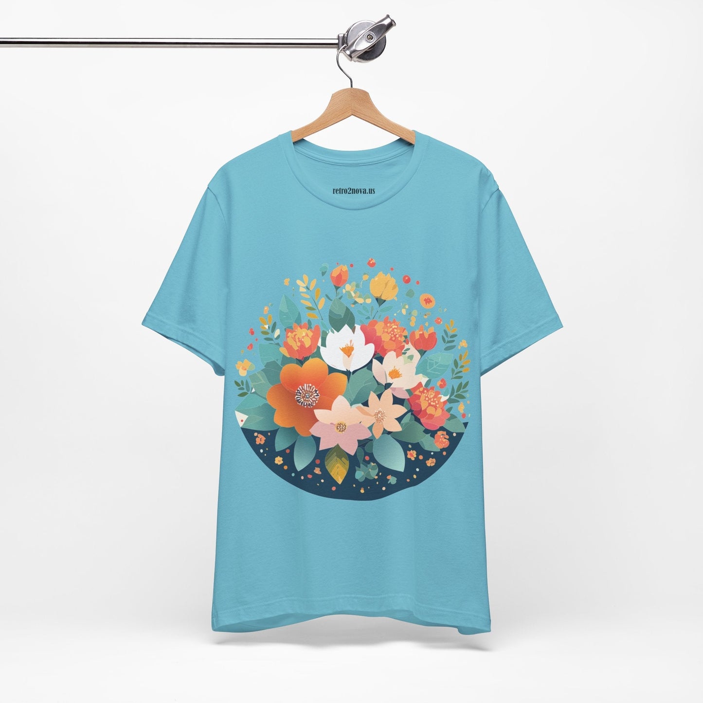 Floral Flowers Shirt Unisex Lightweight Breathable Jersey Tee Floral Pattern Short Sleeve