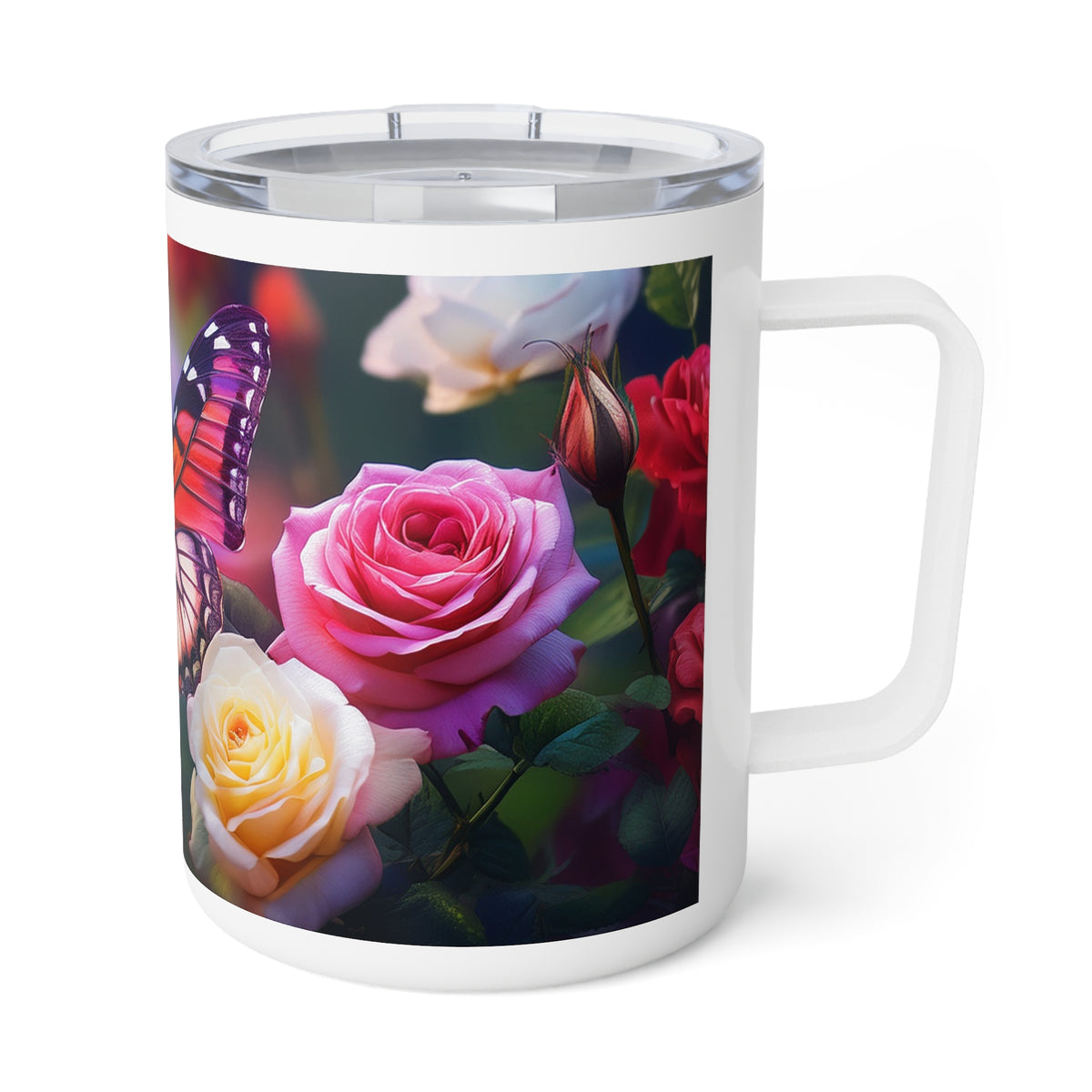 25 Art Design Insulated Coffee Mug Clear Lid 10oz Insulated Coffee Mug 10oz