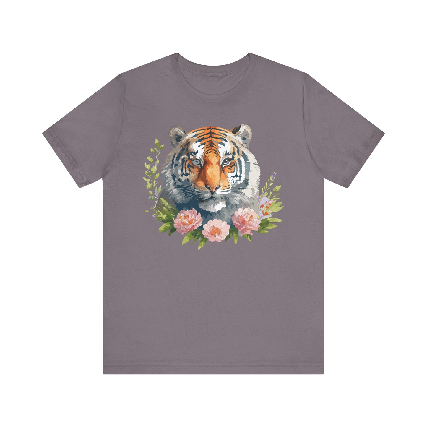 Floral Tiger Shirt, Animal Shirt, Tiger Tee, Unisex Tee, Floral T-shirt, T-Shirt with Animal
