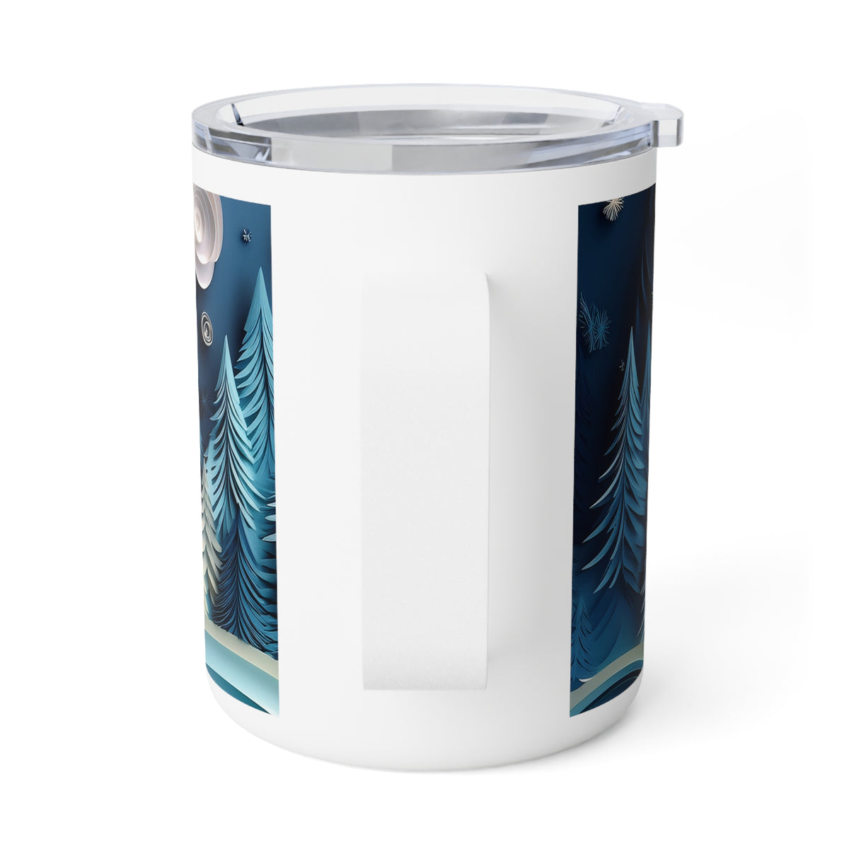 5 Art Design Insulated Coffee Mug Clear Lid 10oz Insulated Coffee Mug 10oz