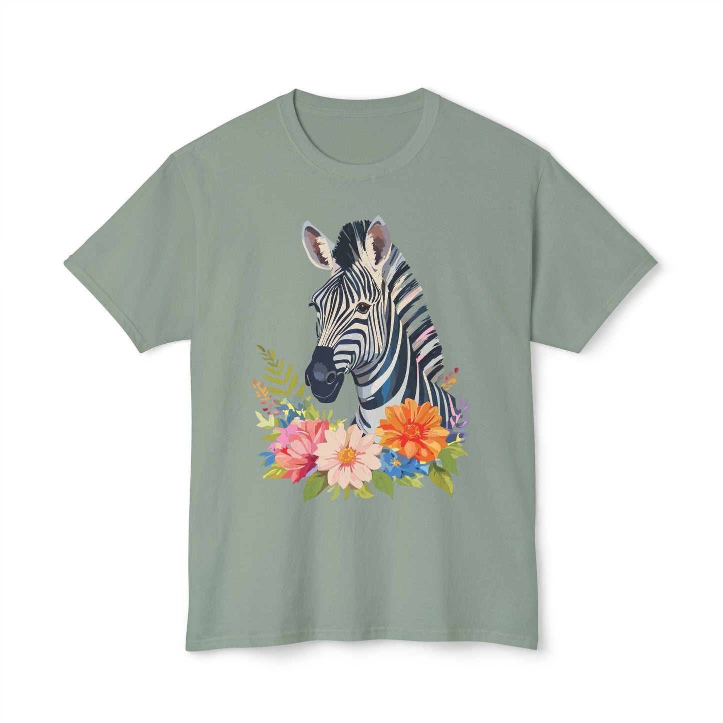 Unisex Zebra Art T Shirt With Full Color Print 100 Percent Cotton Jersey Tee Premium