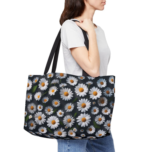 Floral Print Poly Canvas Weekender Bag 10