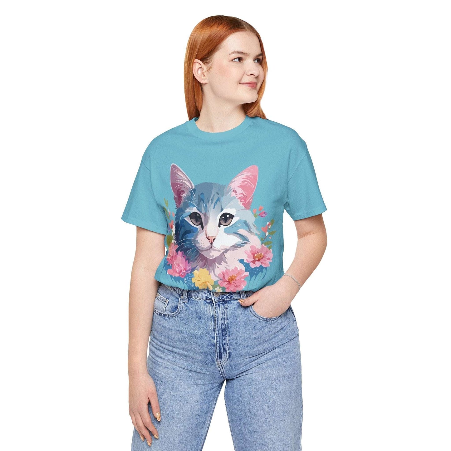 Cat Graphic Unisex 100 Cotton Vintage Design Tee 1