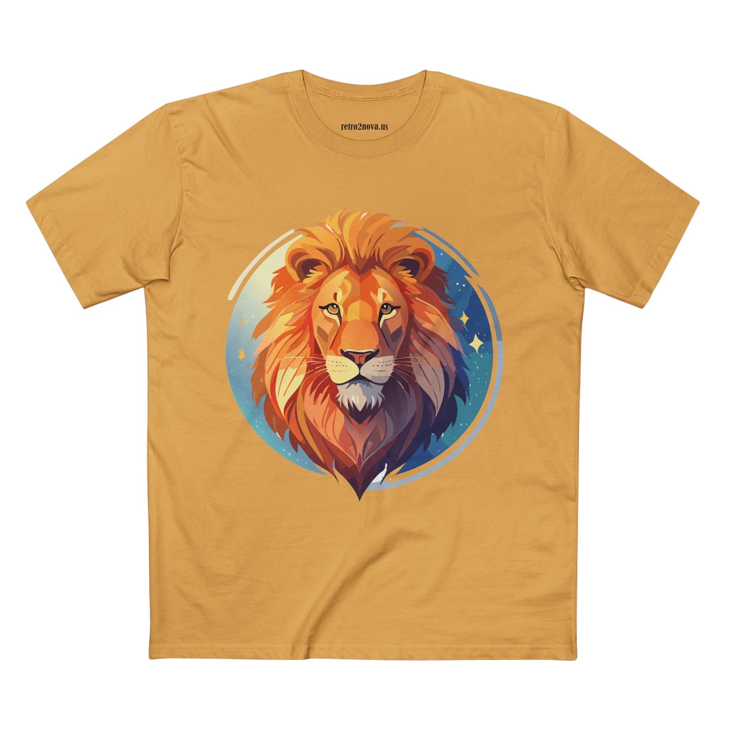 Unisex Premium Cotton Staple Tee With Lion Art Design Retro2Nova Art Collection For Everyday Comfort And Breathable Fit