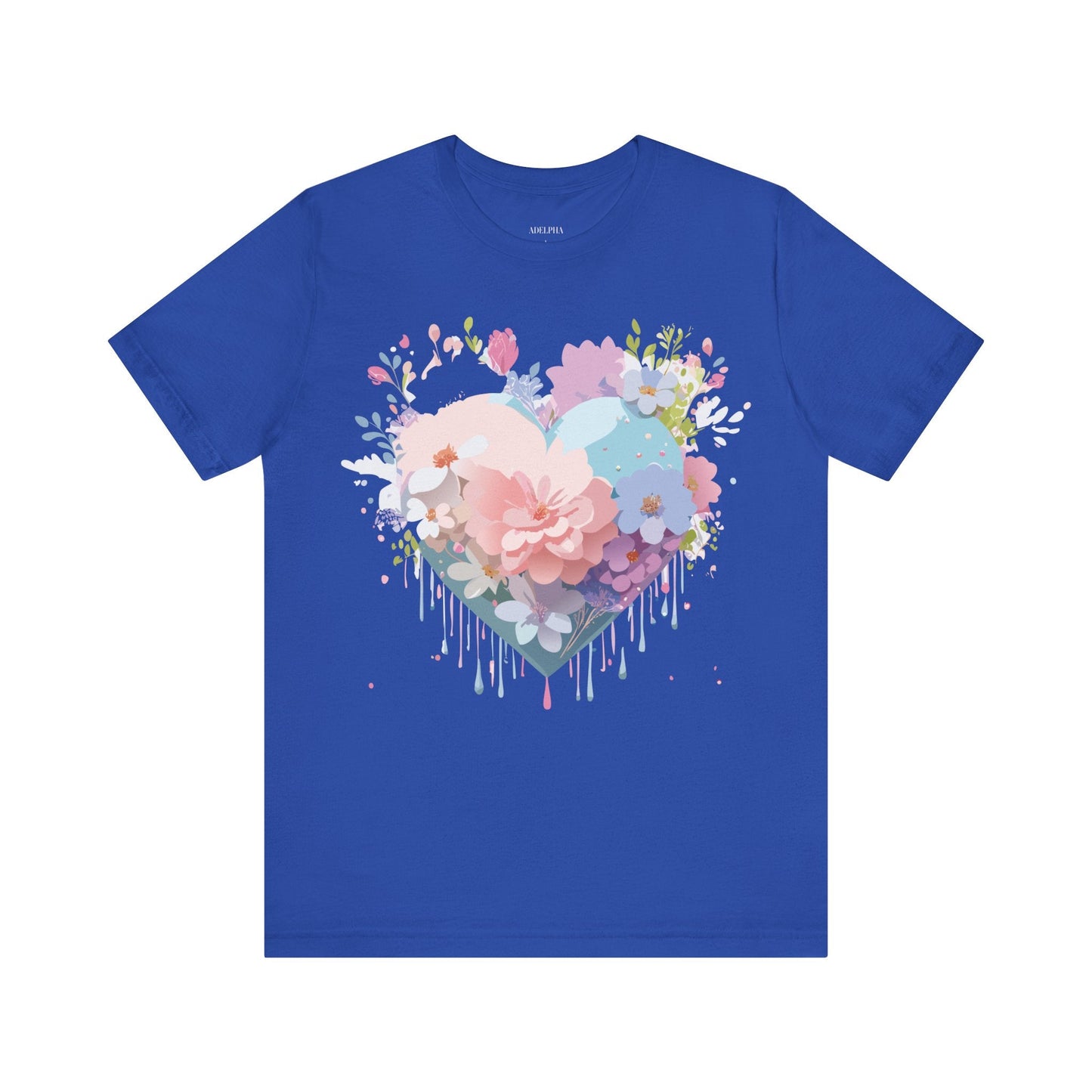 Valentine Day Graphic Unisex 100 Cotton Vintage Artwork with Love and Flower Design Tee 32