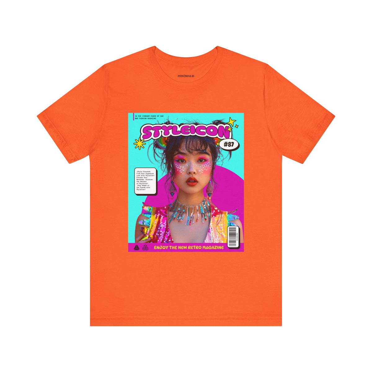 Magazine Cover Graphic Unisex Cotton Bella+Canvas Tee with Retro Poster ab32