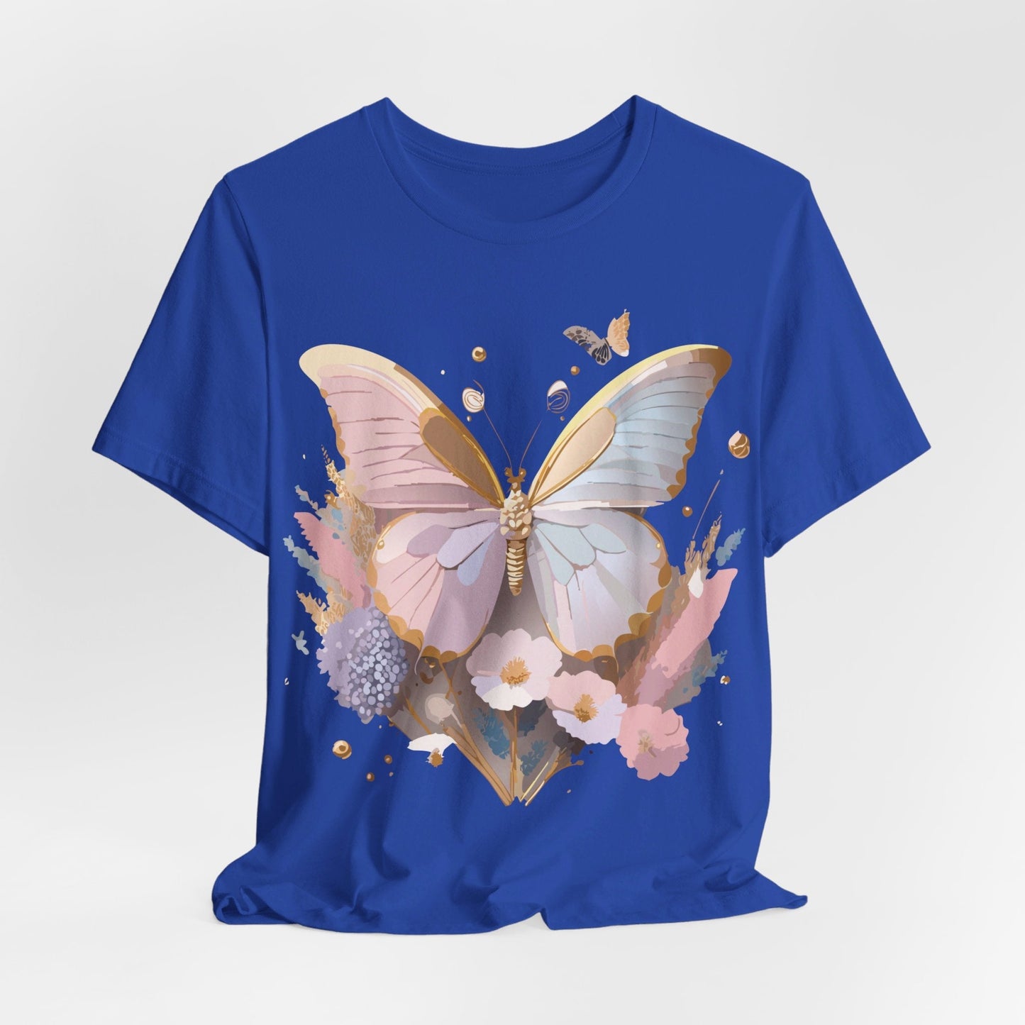 Butterfly Graphic Unisex 100 Cotton Lightweight Vintage Floral Design Jersey Tee 12