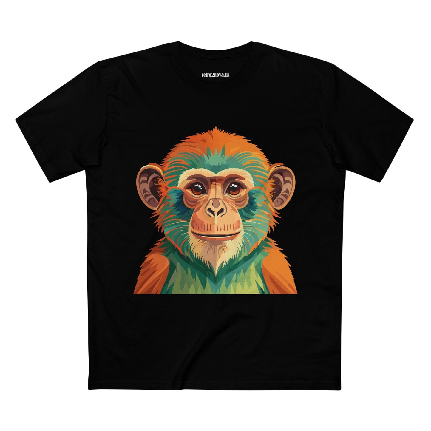 Retro2Nova Monkey Shirt Unisex Premium Cotton Staple Tee With Original Art Design From Our Art Collection