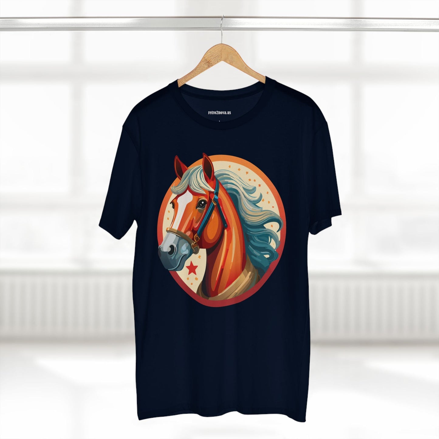 Horse And Animals Unisex Premium Cotton Art Tee Featuring Original Retro2Nova Design From Our Art Collection