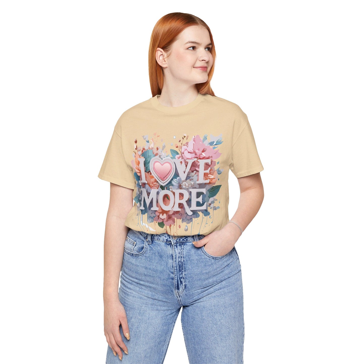Valentine Day Graphic Unisex 100 Cotton Vintage Artwork with Love and Flower Design Tee 17