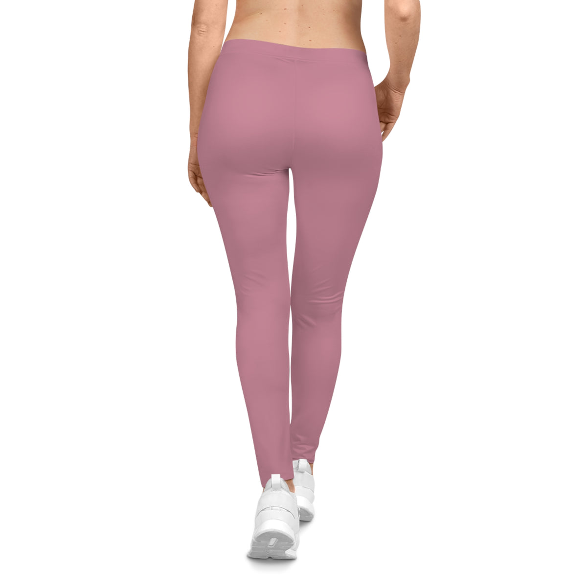 Old Rose Pink Color Women's Poly-Span Casual Leggings XS-2XL