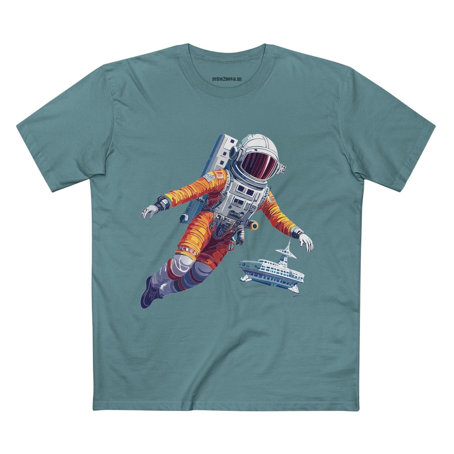Cosmos Astronaut Shirt CS21 Unisex Premium Cotton Tee with Original Art Design Retro2Nova