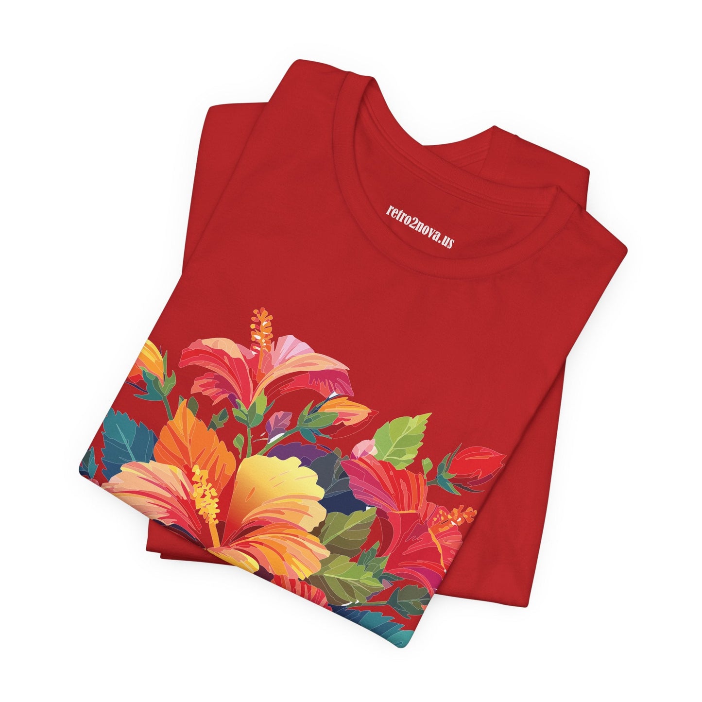 Retro2Nova Floral Shirt Unisex Jersey Short Sleeve Tee From Flowers Collection Bold Vibrant Design