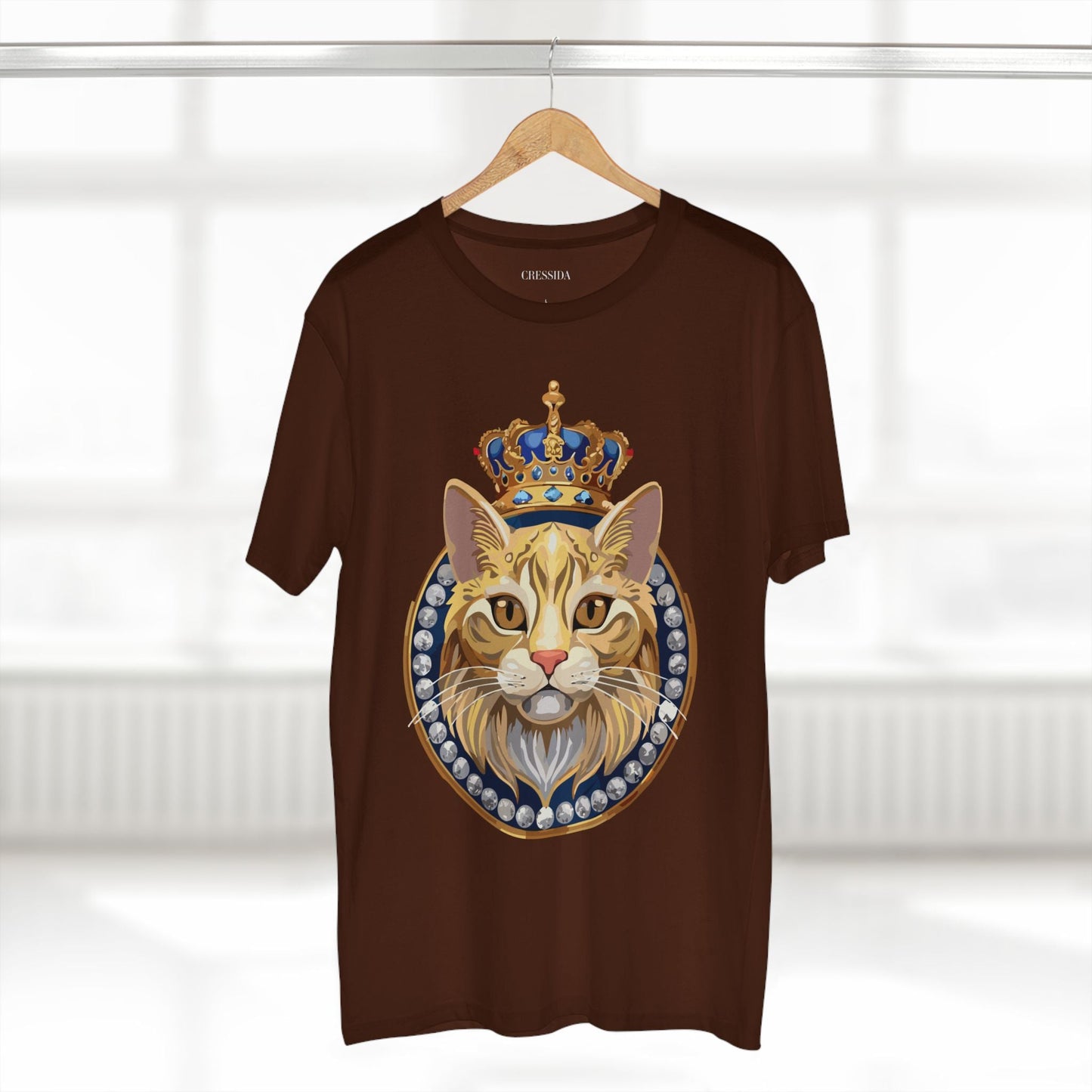 Cat Graphic Unisex 100 Cotton Tee With Unique Animal Golden Medallion Art Design 13