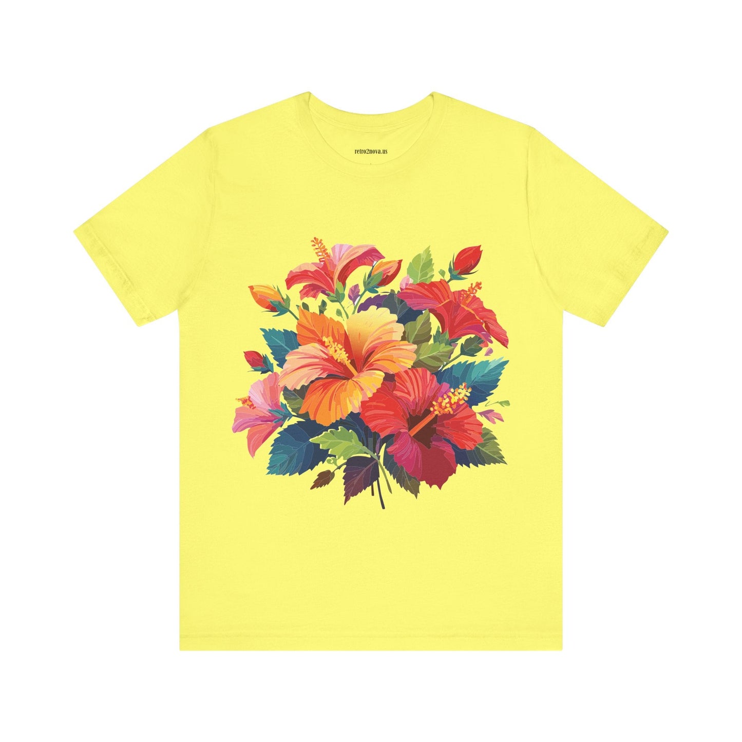 Retro2Nova Floral Shirt Unisex Jersey Short Sleeve Tee From Flowers Collection Bold Vibrant Design