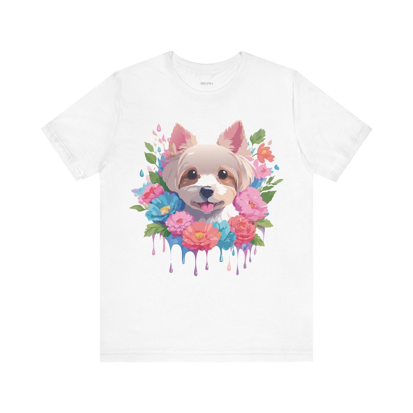 Unisex Graphic T Shirt With Original Adelpha Artwork Vintage Inspired Dog Design