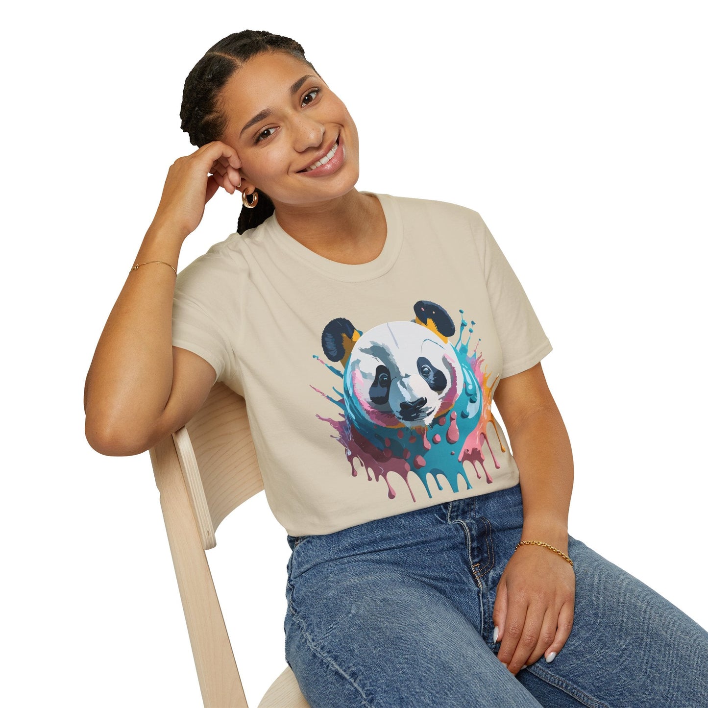 Panda Shirt Unisex T Shirt Gildan Softstyle 64000 Panda Graphic Animal Tee 100 Percent Cotton