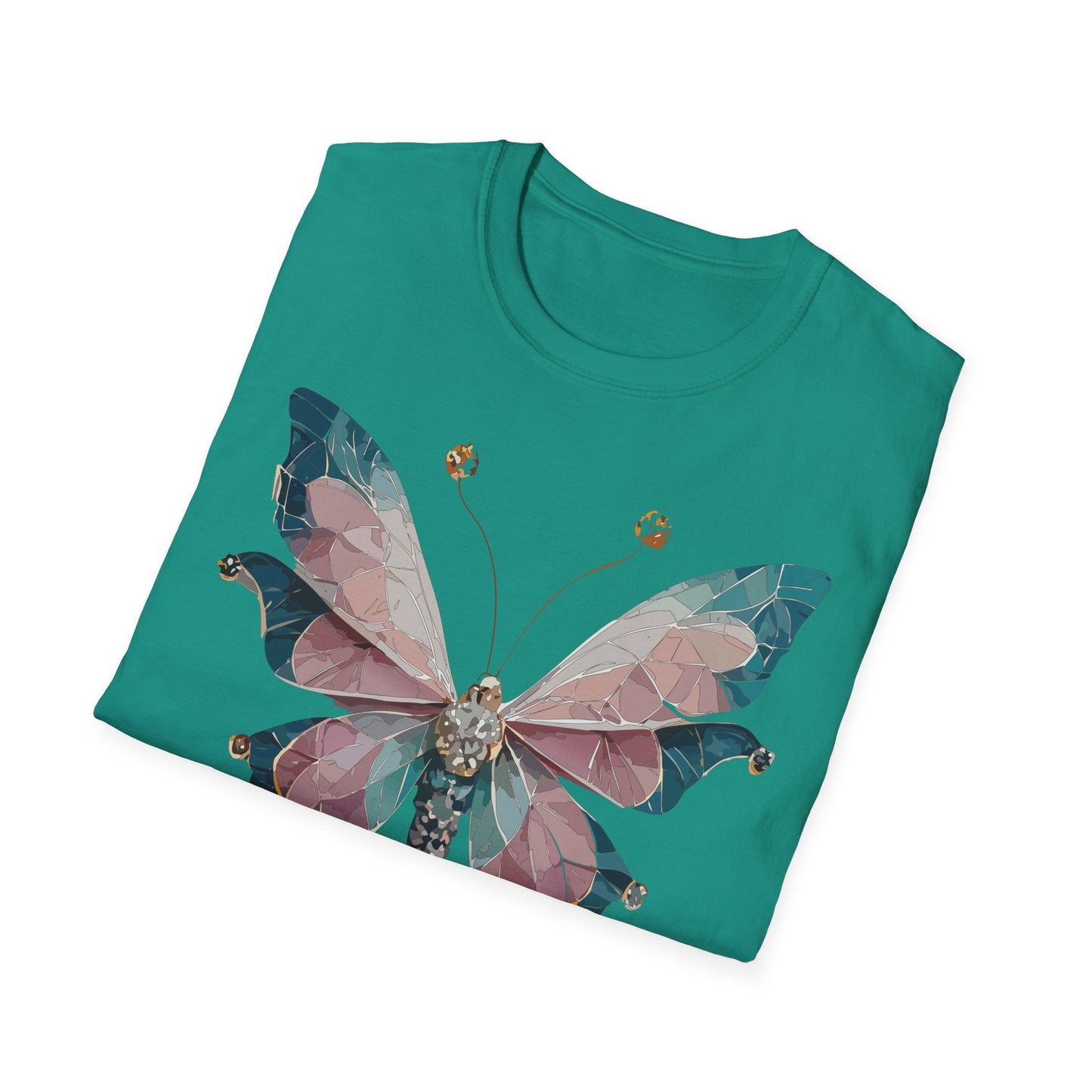 Butterfly Shirt Unisex T Shirt Monarch Print Gildan Softstyle 64000 100 Percent Ring Spun Cotton