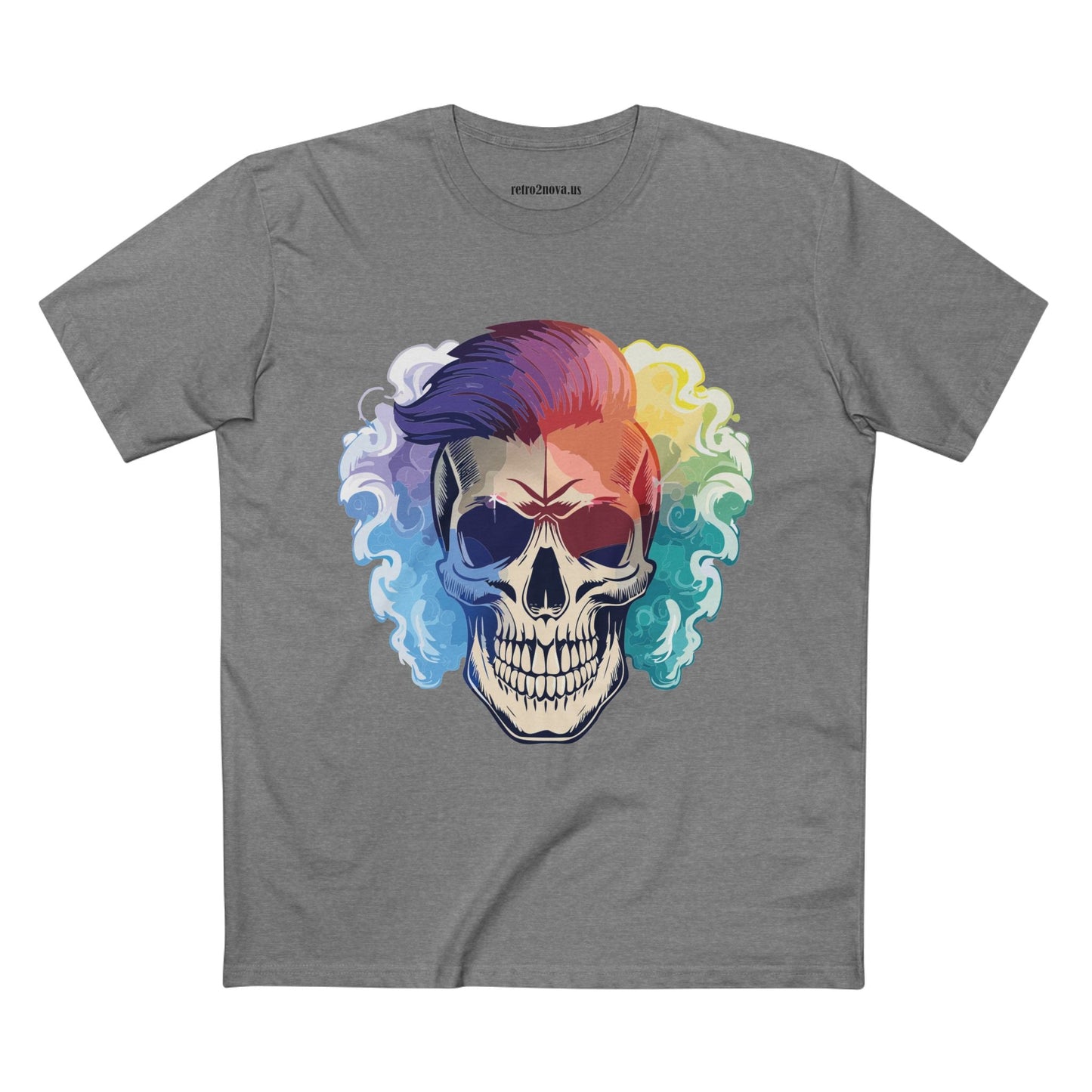 Retro2Nova Skull Shirt Unisex Premium Cotton Tee With Original Art Design Skeleton Graphic