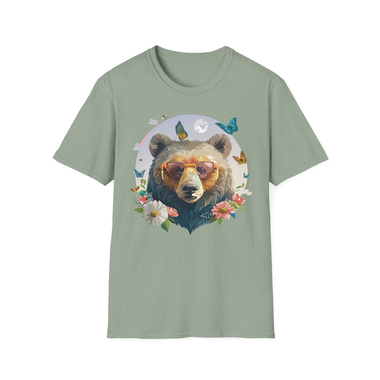 Bear T Shirt Unisex Softstyle Tee 100 Percent Ring Spun Cotton Gildan 64000 Comfortable Wear
