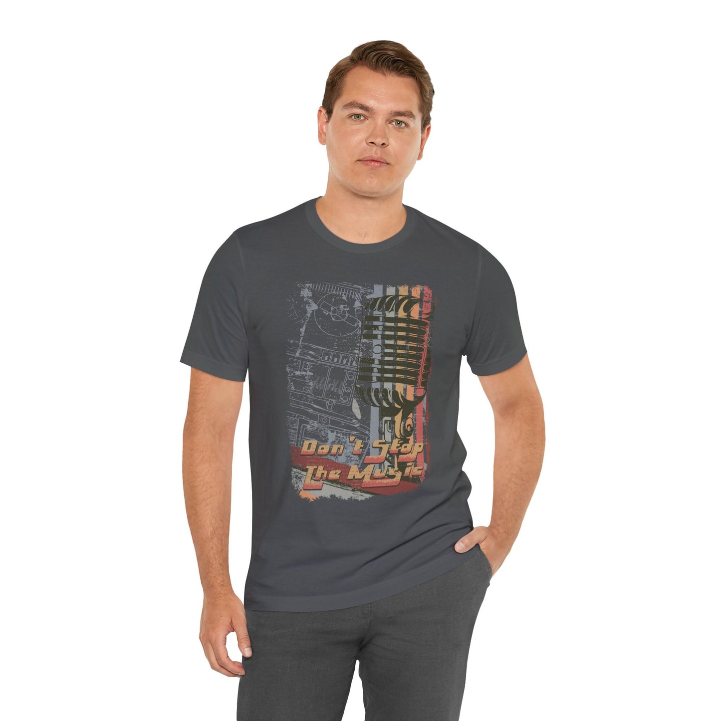 Retro Microphone Graphic Unisex Cotton T-Shirt r9