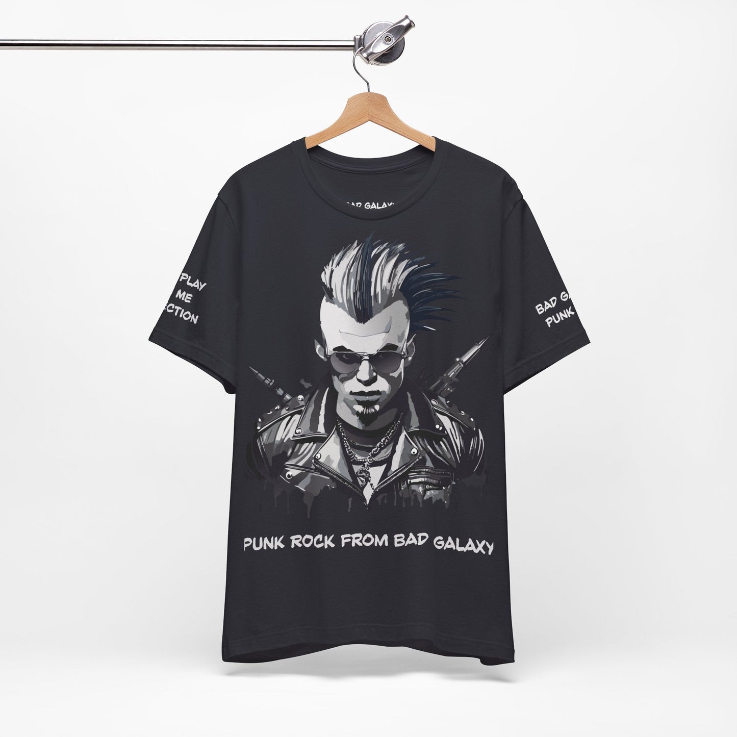 Punk Rock Tee Shirt 100 Percent Cotton Made To Order From Bad Galaxy Eco Friendly Inks USA