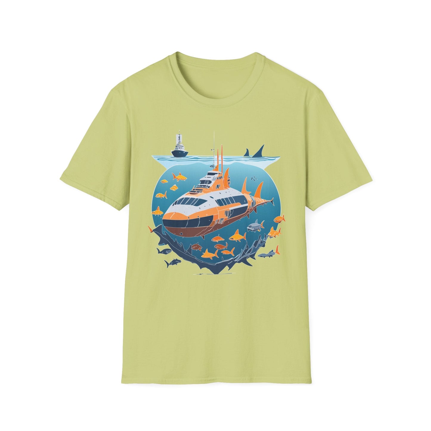 Ocean Tee Shirt Unisex Short Sleeve Gildan Softstyle 64000 Premium Comfort Ocean Artwork