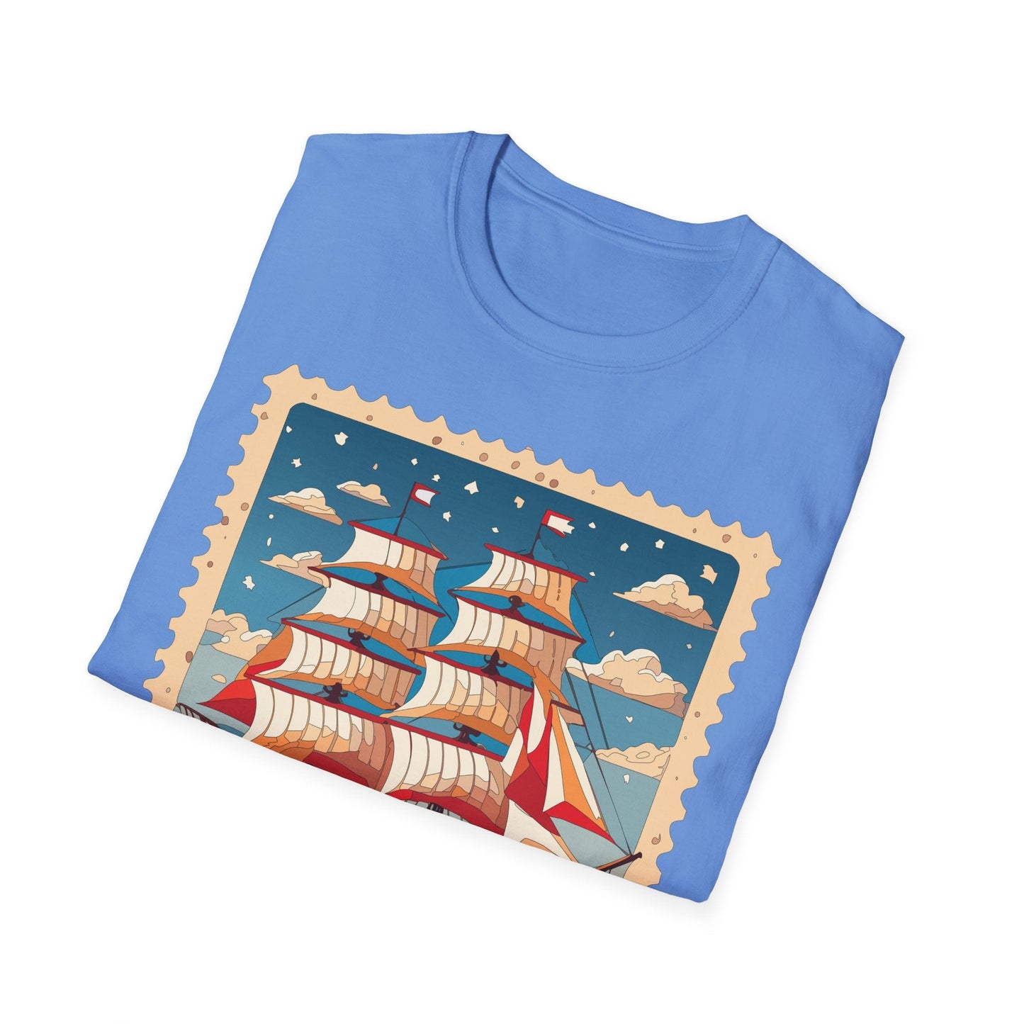 Ship T Shirt Unisex Frigate Vessel Tee Gildan Softstyle 64000 100 Percent Ring Spun Cotton