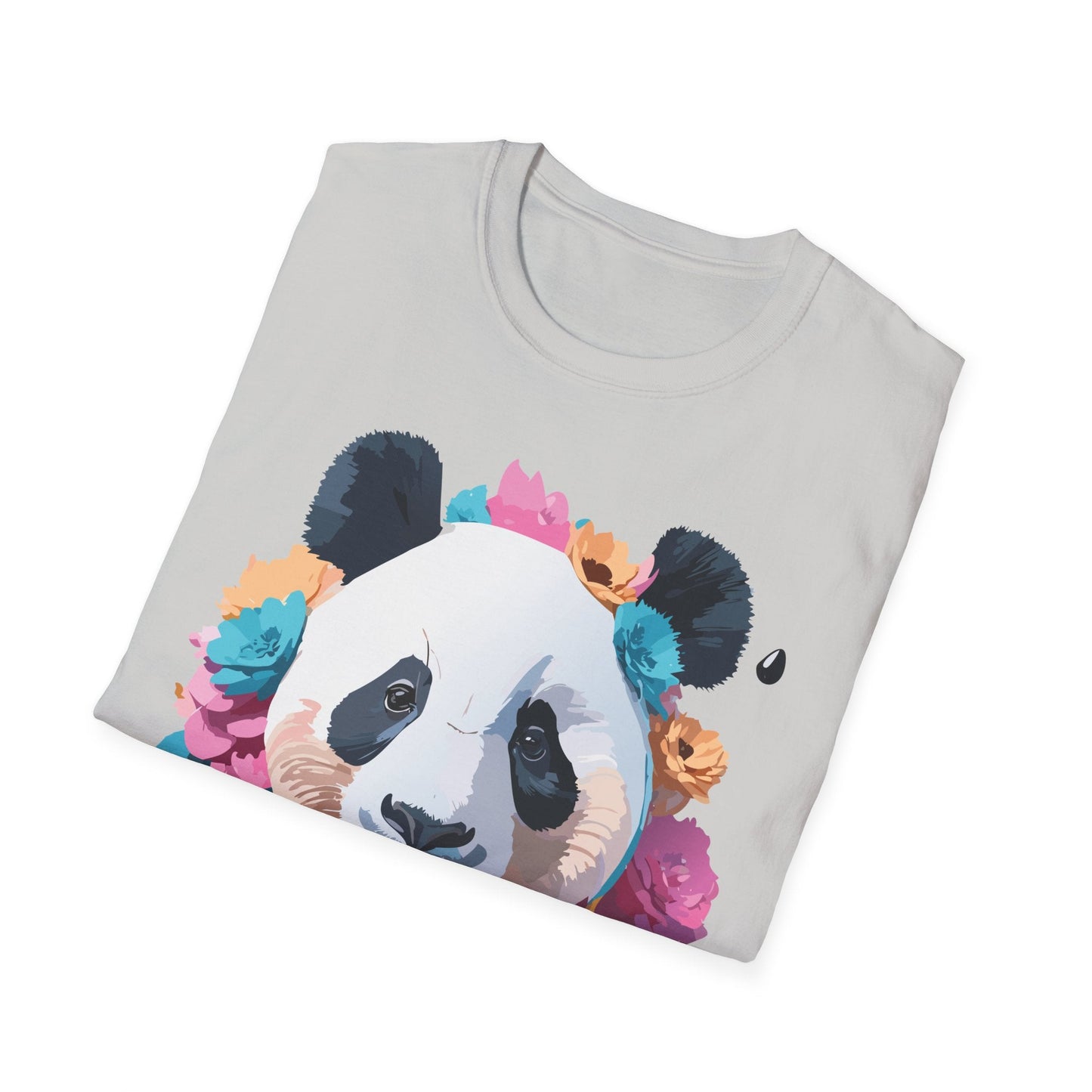 Unisex Panda Shirt Softstyle Cotton Tee For Everyday Wear With Cute Animal Print