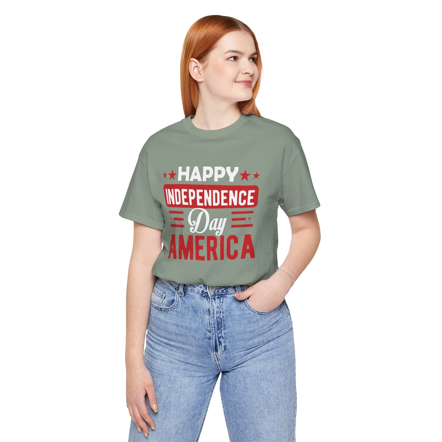Happy Independence Day America Graphic Unisex Cotton T-Shirt 015