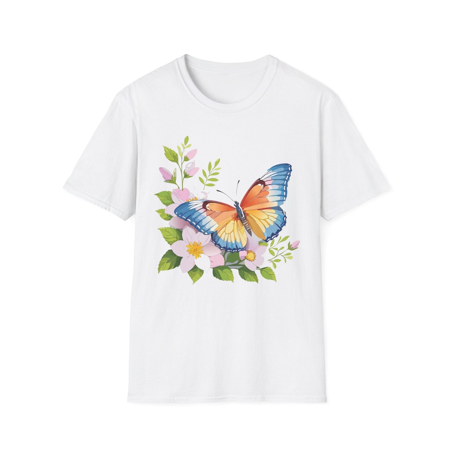 Butterfly T Shirt Unisex Monarch Design Gildan Softstyle 64000 Ring Spun Cotton Tee