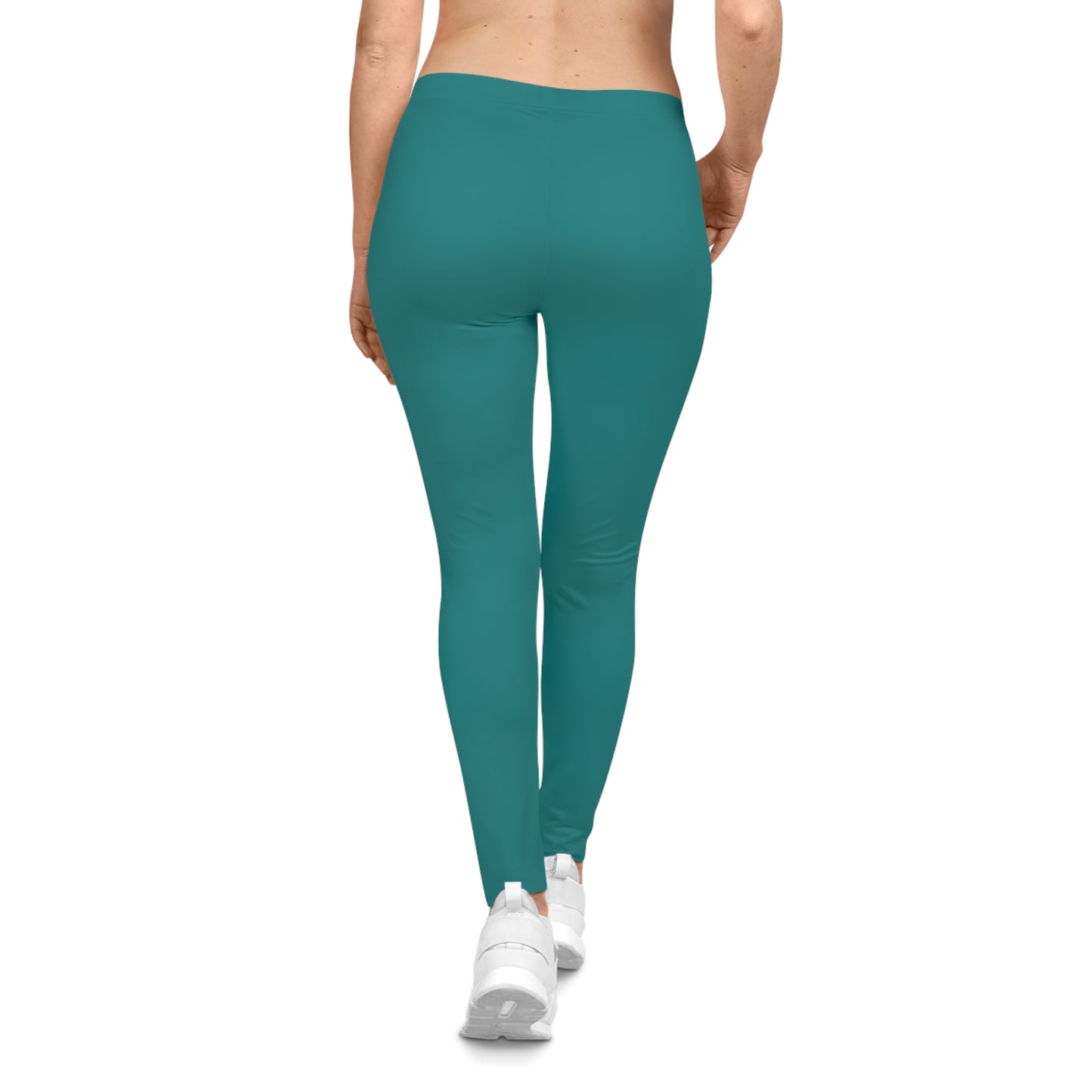 True Teal Color Women's Poly-Span Casual Leggings XS-2XL