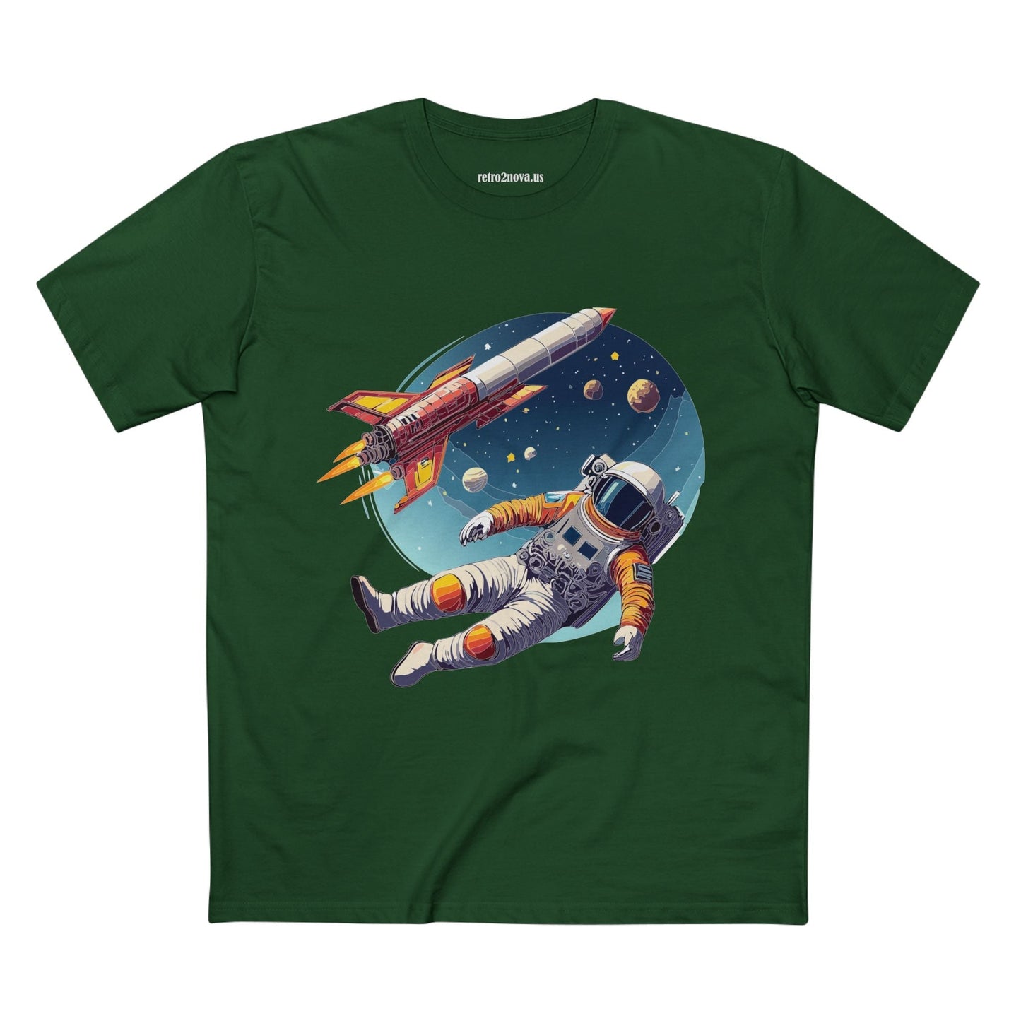 Cosmos Astronaut Shirt Unisex Premium Cotton Tee Original Art Design Retro2Nova Collection