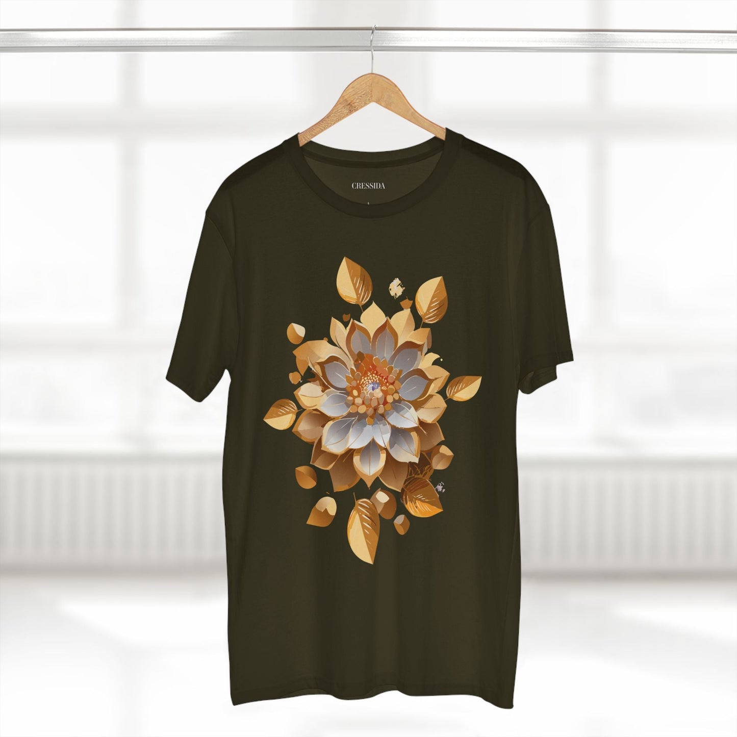 Floral Graphic T-Shirt Unisex 100 Cotton Art Design with Antique Flowers Tee 7