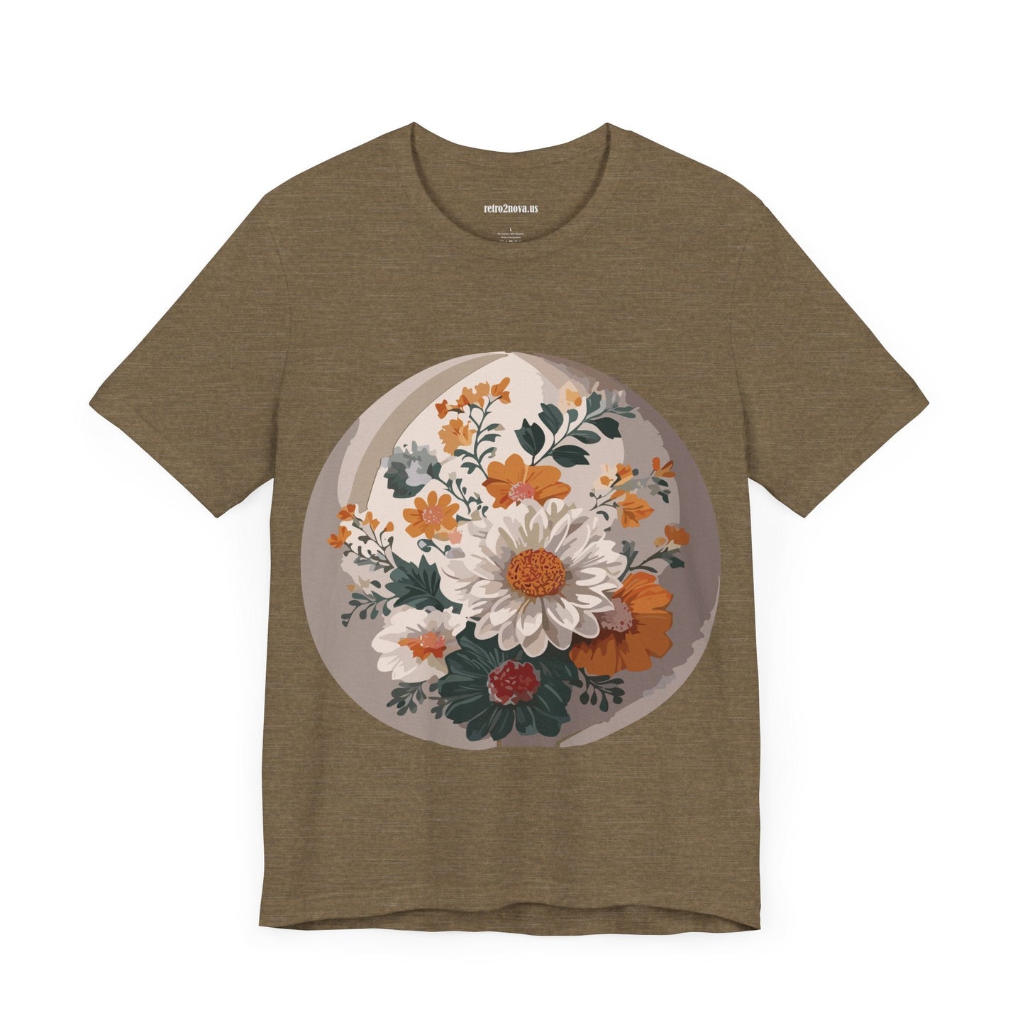 Retro2Nova Floral Shirt Unisex Jersey Short Sleeve Tee From Flowers Collection Free Shipping
