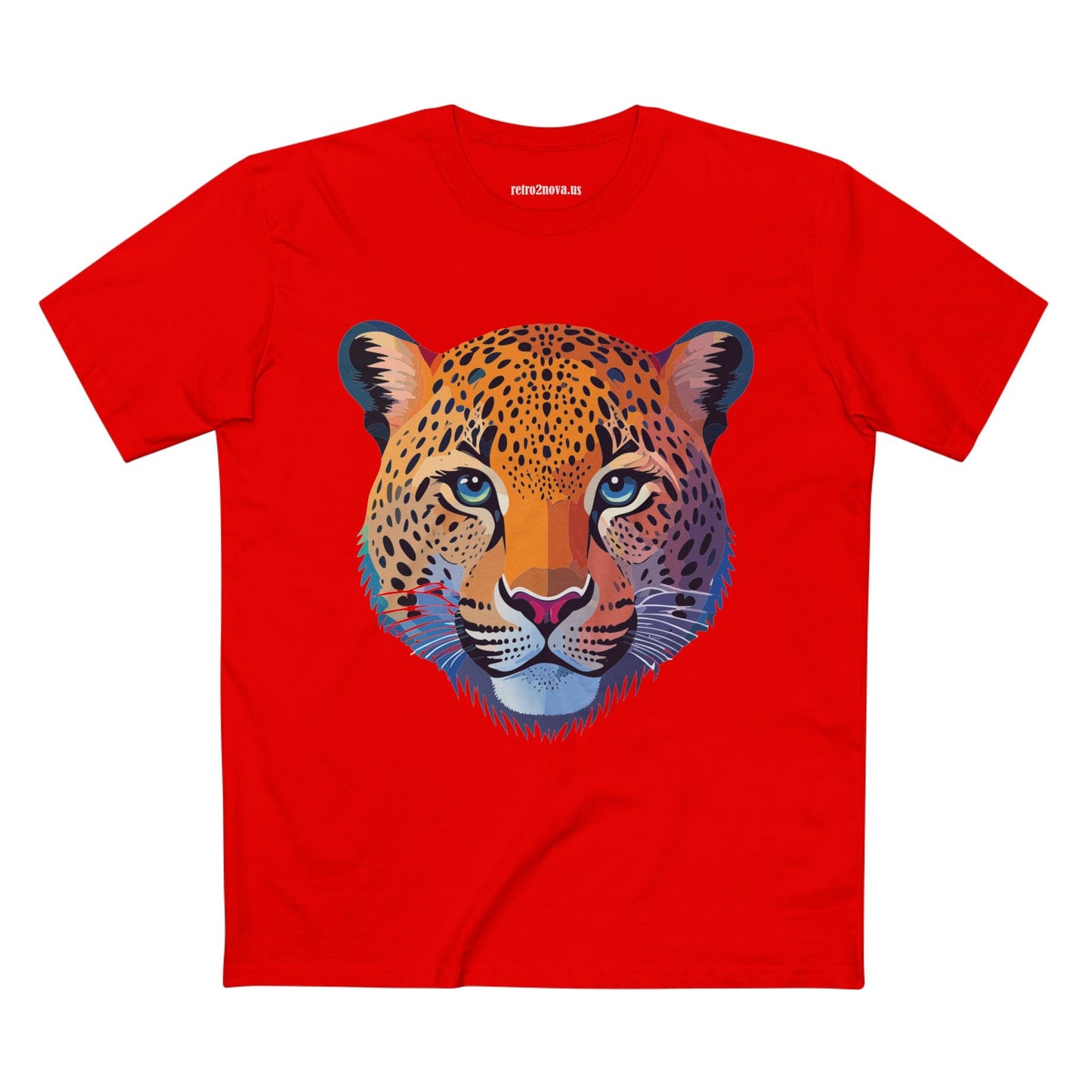 Unisex Cheetah Animal Shirt Premium Cotton Staple Tee With Original Art Design From Retro2Nova Collection