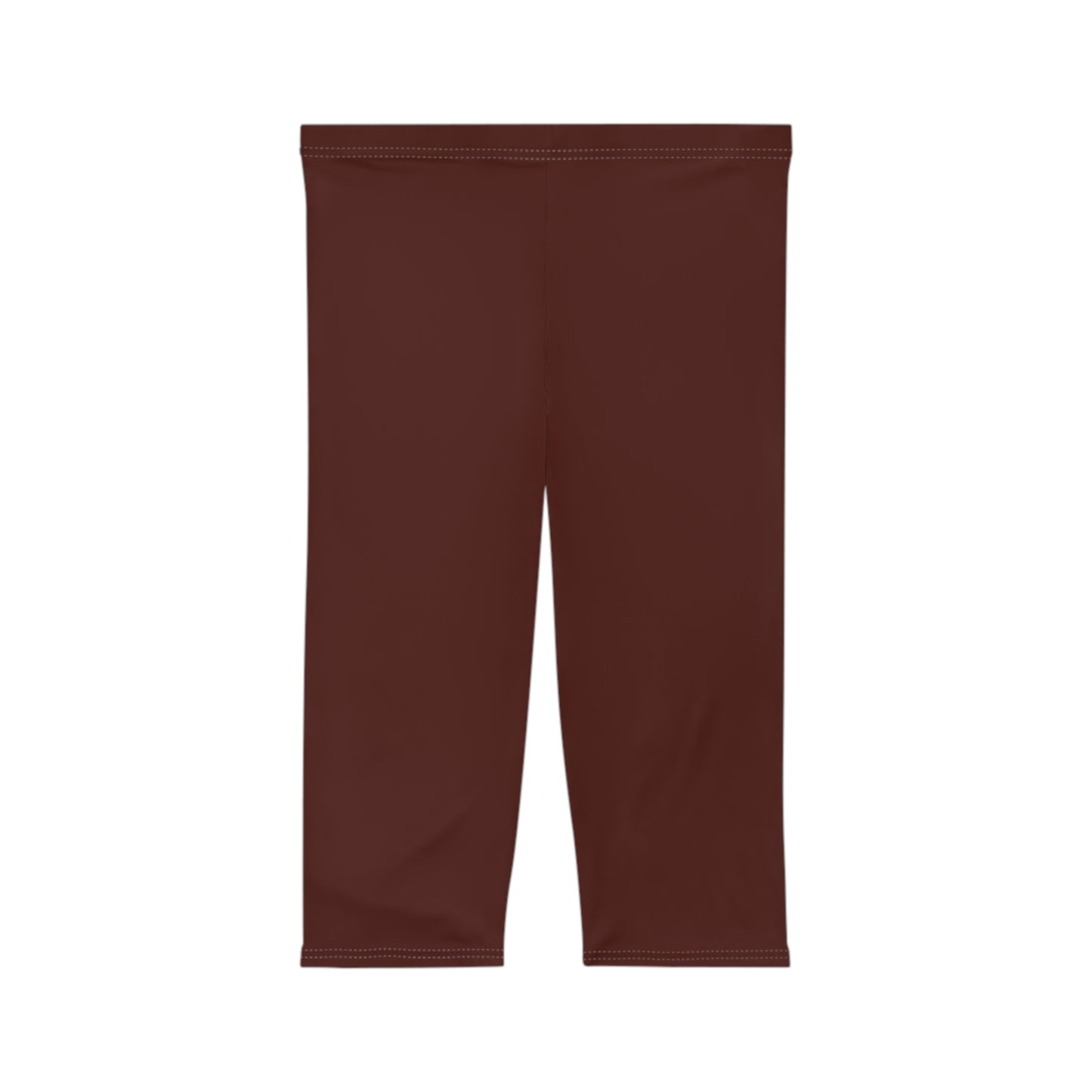 Bordo Espresso Color Women's Brushed Suede Poly Span Casual Capri Leggings XS-2XL