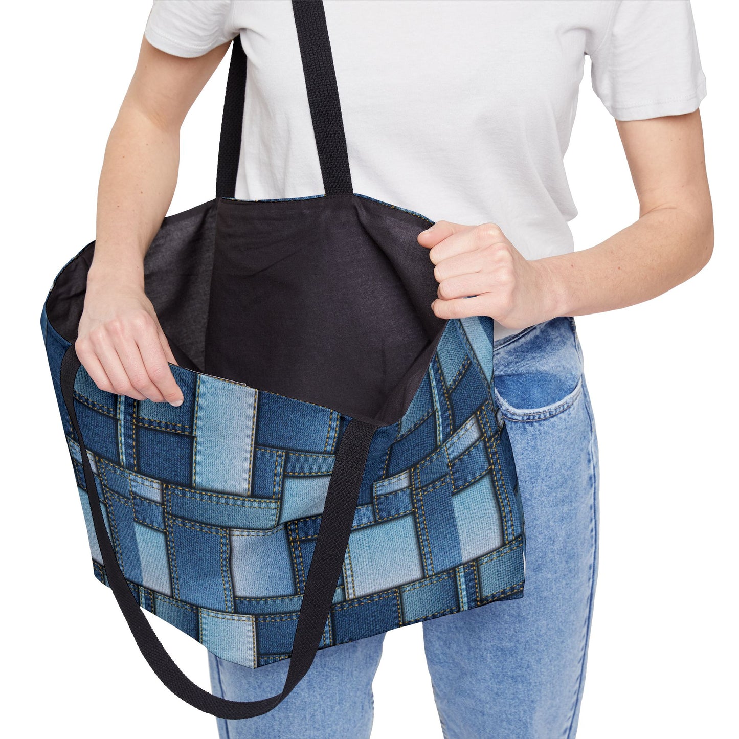 Denim Color Imitation Print Unisex  Weekender Bag  Spun Polyester 24x13 Canvas Bag 1