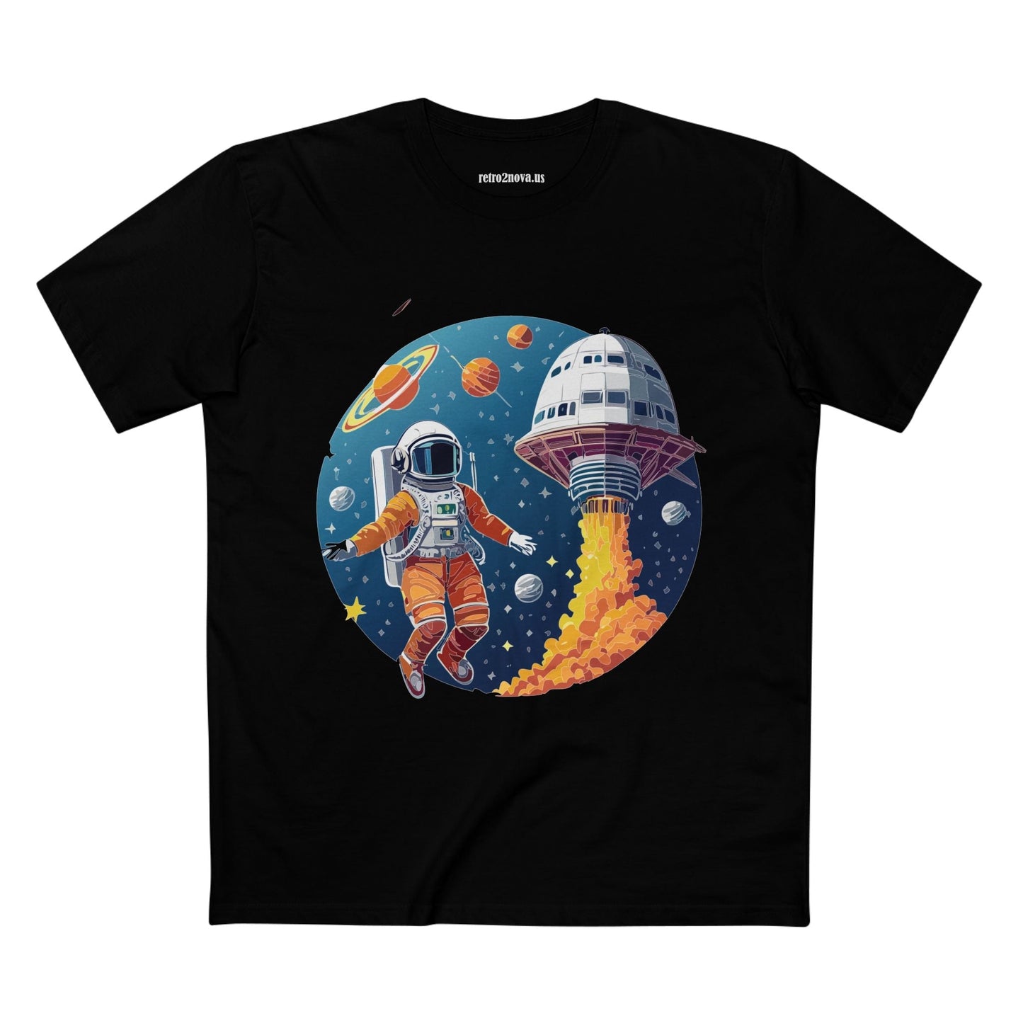 Cosmos Shirt Astronaut Tee Unisex Premium Cotton Art Design By Retro2Nova CS19 Original Art Design