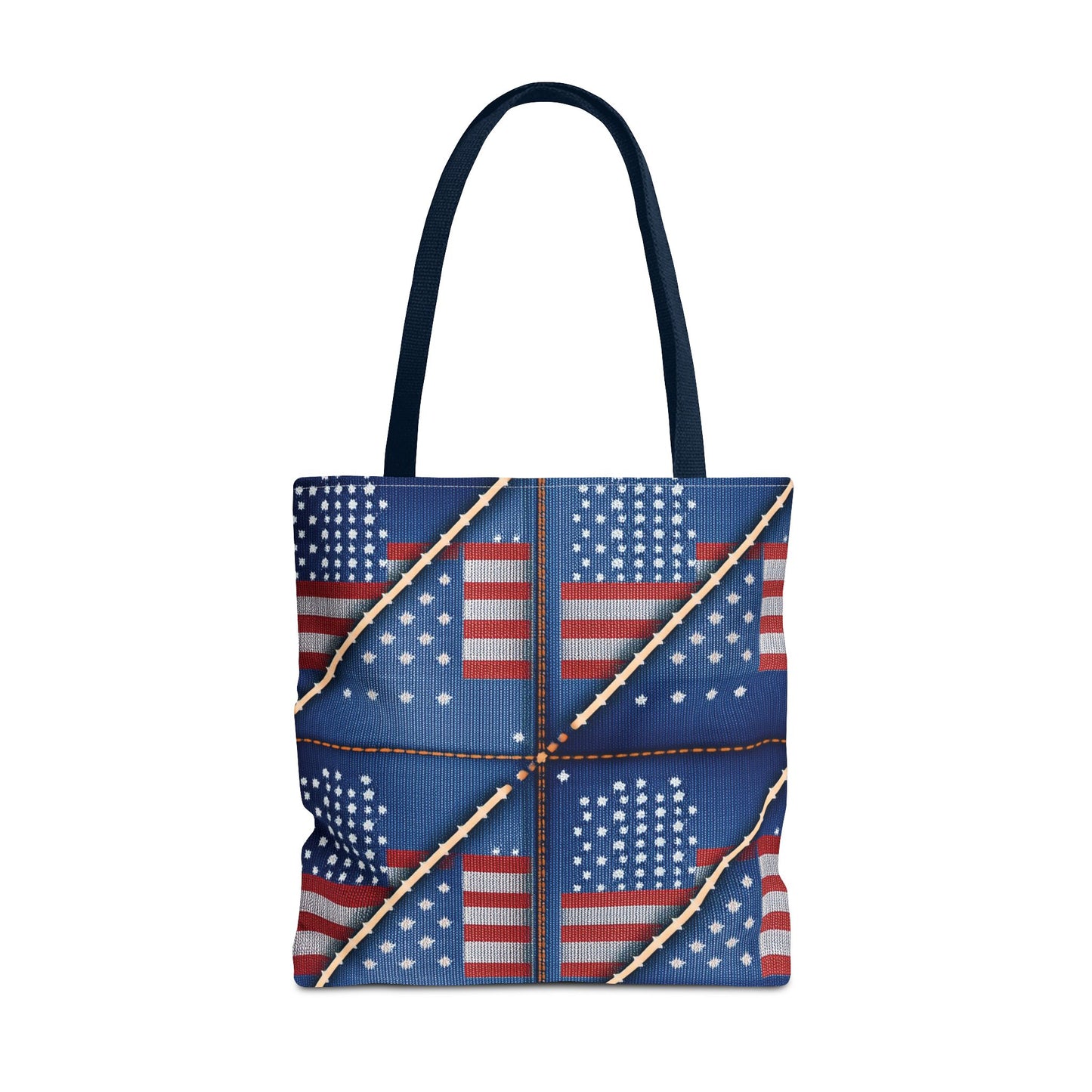 4th of July Graphic Denim Fabric Imitation Print Unisex Canvas Bag Poly Spun 3 Sizes Tote Bag 200-19