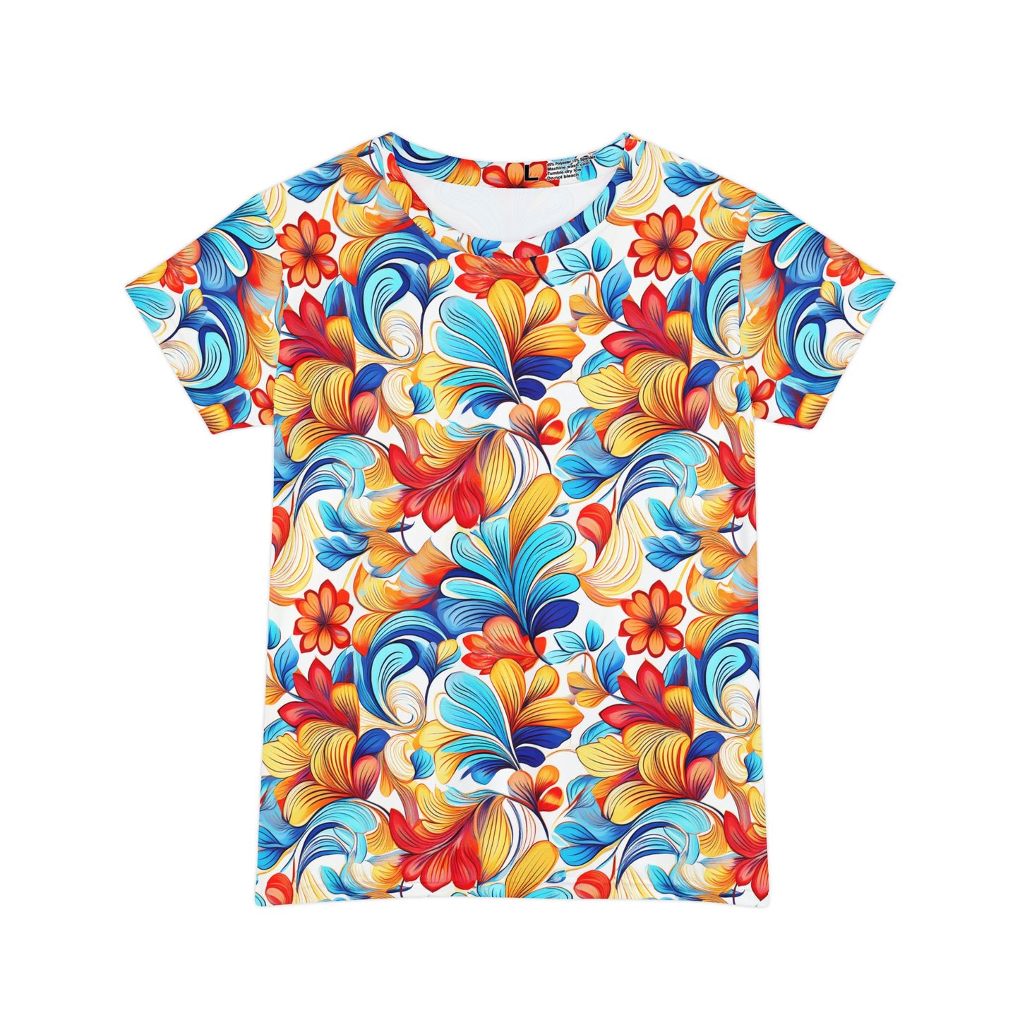 Women Poly Span T-Shirt with Floral Print