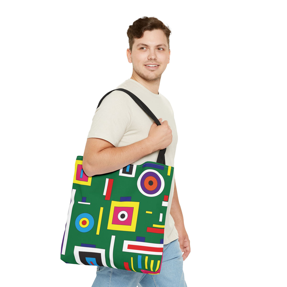 Bolsa de lona con estampados abstractos 