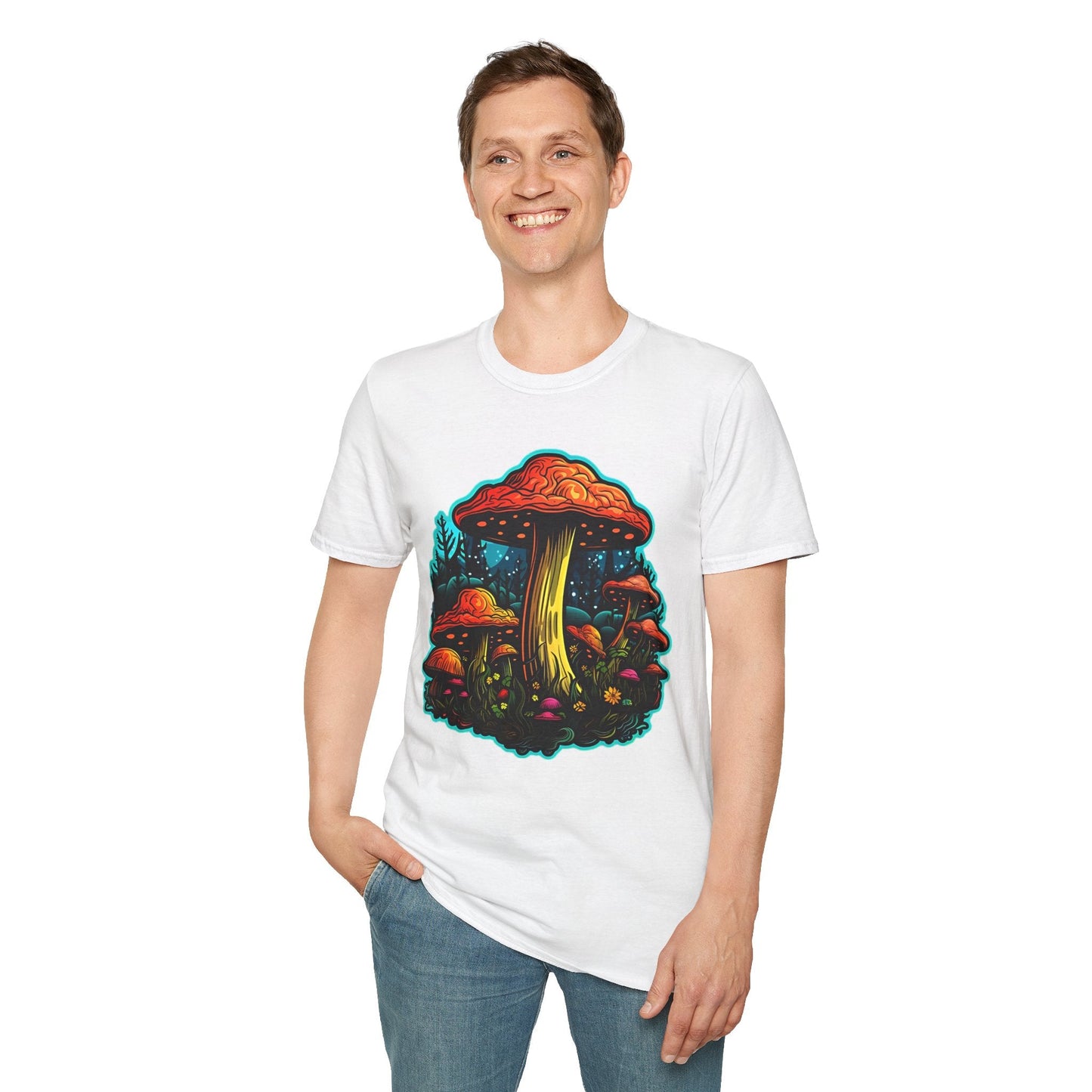 Mashroom Tee Shirt Unisex Softstyle 64000 With Funny Mashroom Fungus Graphic Design