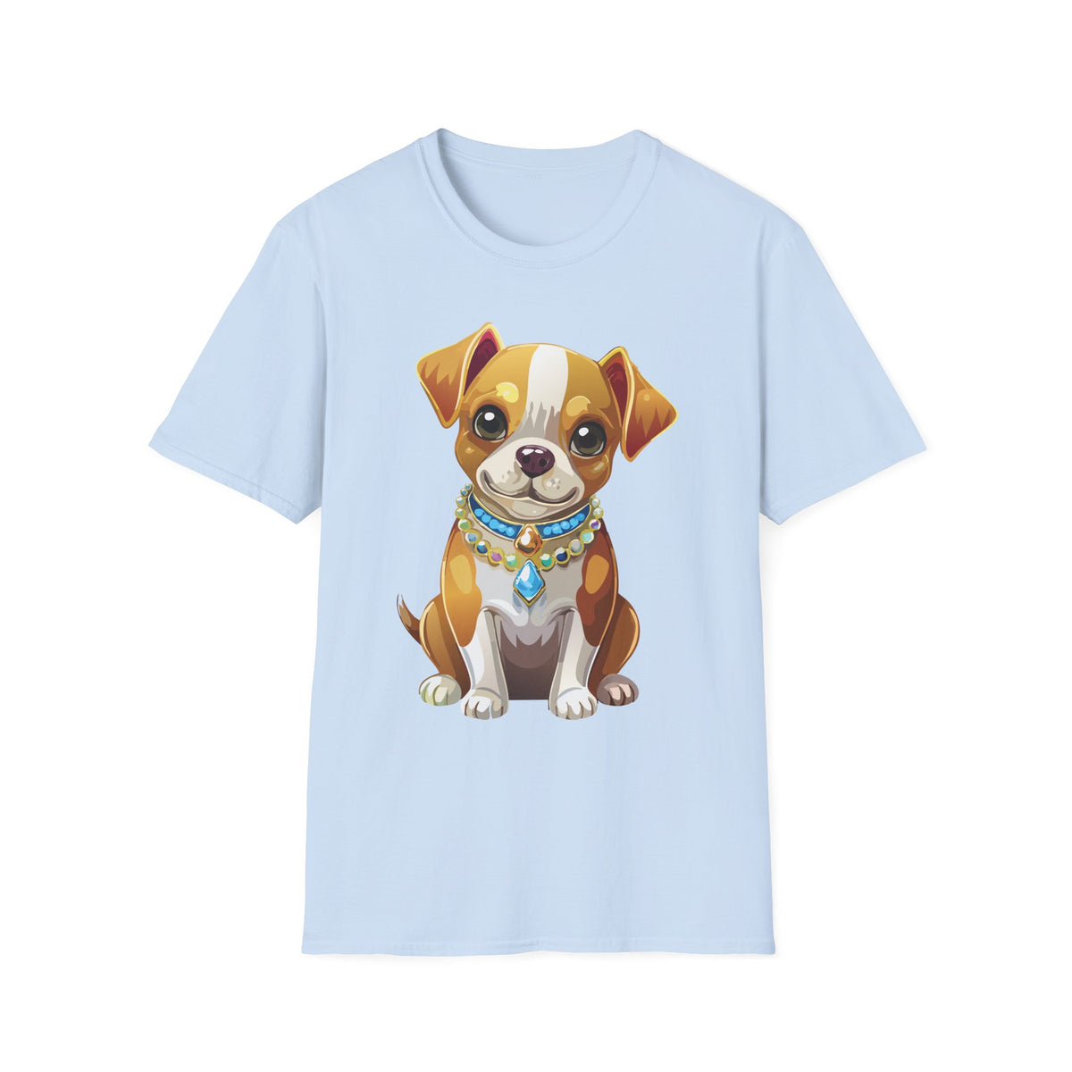 Cute Brown Puppy Illustration T-Shirt | Cartoon Dog Portrait, Pet Lover Tee